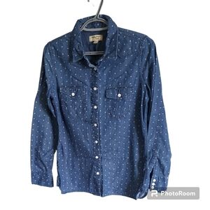 Triple Five Soul Denim Star Button Down Size L